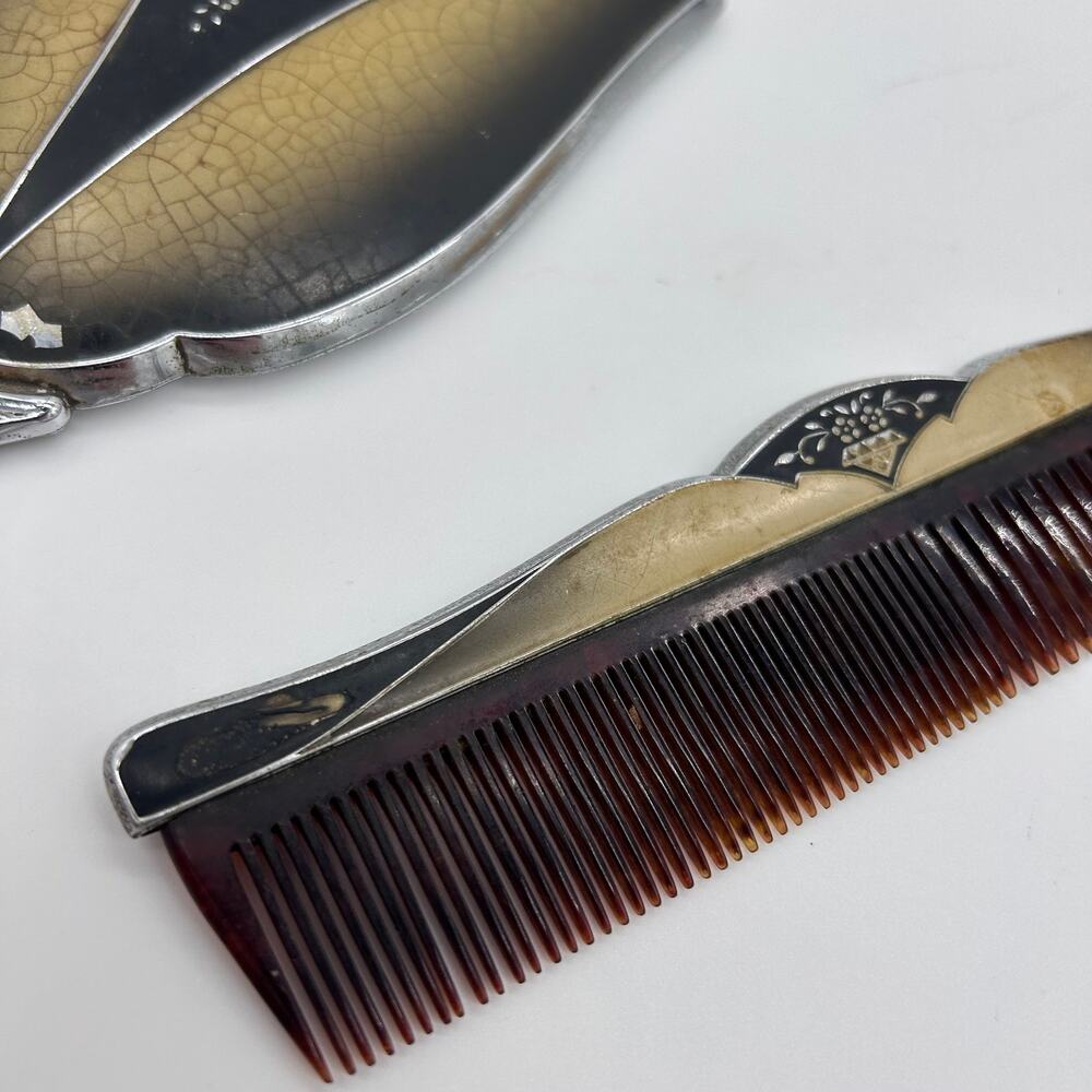 Vintage 60's Vanity Set Mirror Brush Comb Art Deco Bodoir Dressing Table Decor - Picture 12 of 12
